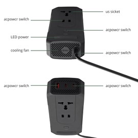 AUTTGINN AUTTGINN 200W Car Power Inverter DC 12v to 110v AC Car Plug Adapter Outlet Converter with 24W 3.1A USB and 30W Dual USB-C Car Charger for Laptop Computer Phone
