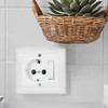 ADAKAT Pack of 2 Flush-Mounted Sockets, Universal Switch, All-in-One, Series