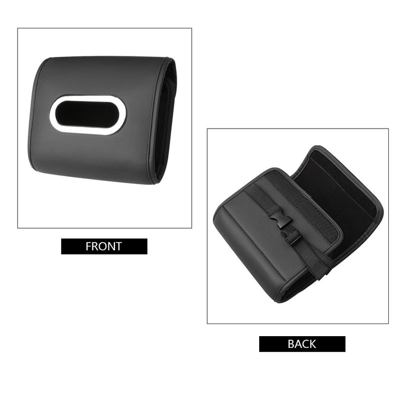 FDEETY PU Leather Car Tissue Box Tissue Holder Napkin Clip