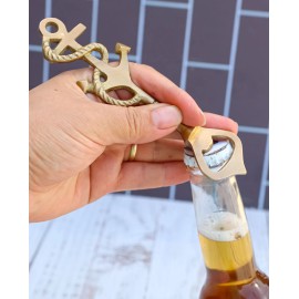 Ebros Gift Vintage Solid Brass Metal Nautical Roped Ship Anchor Beer Bottle Cap Hand Opener