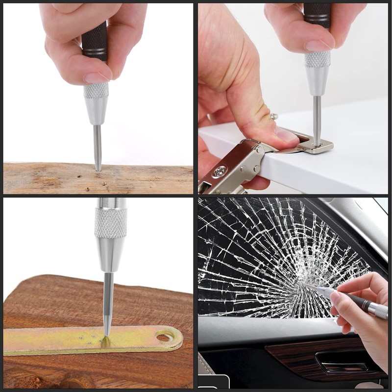 2PCS Automatic Centre Punches, Heavy Duty Spring Loaded Center Hole