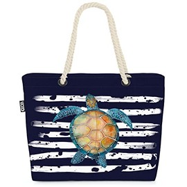 VOID XXL Beach Bag Turtle Shopper Bag 58 x 38 x 16 cm 23L Beach Bag, navy, Casual