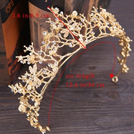Uranian Wedding Crowns and Tiaras Gold Crowns for Pageant Crystal Headband Bridal Tiaras Party Hair Accessories for Women and Girls