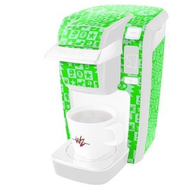 WraptorSkinz Decal Style Vinyl Skin compatible with Keurig K10 / K15 Mini Plus Coffee Makers Gothic Punk Pattern Green (COFFEE MAKER NOT INCLUDED)