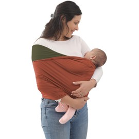 Kloovete Baby Wrap Carrier, Perfect Baby Carrier Wrap Sling for Newborn and Infant up to 35 lbs. (Copper/Oliver, M (S, M, L of Clothing Size))