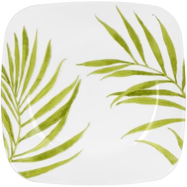 Corelle Bamboo Leaf Square Round 8-3/4-Inch Luncheon Plate