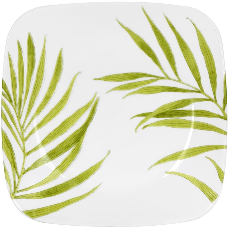 Corelle Bamboo Leaf Square Round 8-3/4-Inch Luncheon Plate