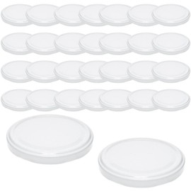 mikken 30 White Lids TO 82/8.5 cm for Preserving Jars Twist-Off Replacement Lid Screw Lid for Jars and Jam Jars