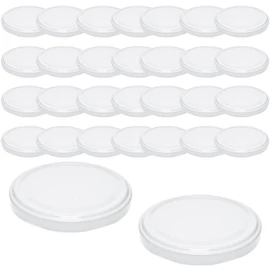 mikken 30 White Lids TO 82/8.5 cm for Preserving Jars Twist-Off Replacement Lid Screw Lid for Jars and Jam Jars