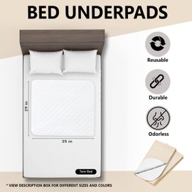 Platinum Care Pads Reusable Bed Underpad - Machine Washable & Dryable, Waterproof, Extra-Absorbent, Personal Care & Hospital Rated Under Pad (3 Pack) (Beige, 29X35)