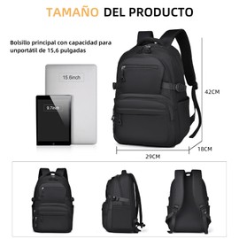 Mochila antirrobo, Mochila Impermeable, Mochila para Laptop gran capacidad, Mochila Portatil de15.6 Pulgadas, Mochila de Viaje para Mujeres y Hombres (Gris)