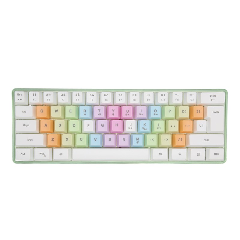 61 Keys Mechanical Keyboard RGB Backlight Colorful Keycaps Mini Wired