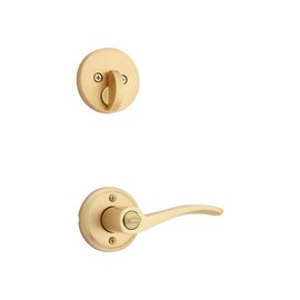 Kwikset Kwikset Sedona Front Door Lock Handle and Deadbolt Combo Set, Satin Brass, Pick Resistant SmartKey Rekey Deadbolt Security, with Microban Protection