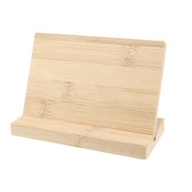 Operitacx Nameplate Plate Holder for Display Bamboo Blank Sign Stand for Office Hotel