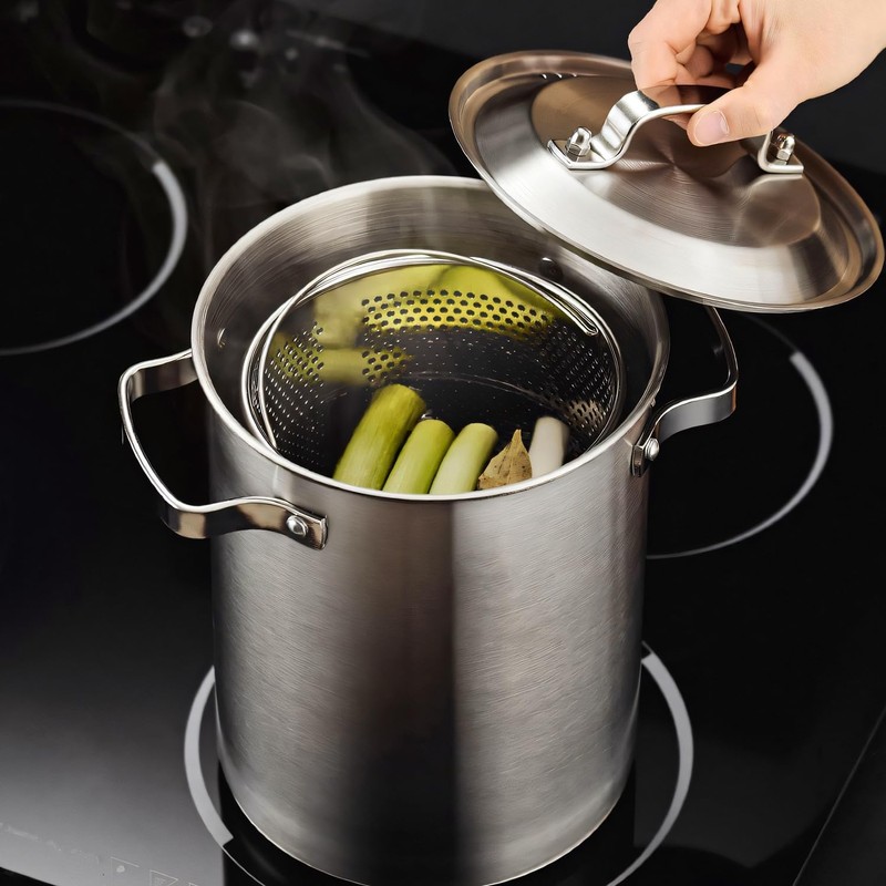 Asparagus Pot, Stainless Steel Asparagus Steamer Pot & Spaghetti Pasta