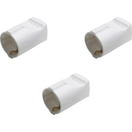 Meister Protective Contact Coupling - Pack of 3 - Plastic - White - 250 V - 16 A - Maximum Cable Cross Section 2.5 mm² - IP20 Indoor Use - Straight Insertion / Schuko Coupling Strain Relief / 7421640