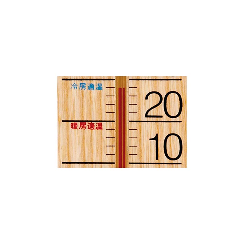 Shinwa Sokutei M-023 48481 Thermometer, Analog, Wall Mounted, Wood