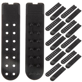 TEHAUX 10 Pairs Adjustable Hat Extenders, Plastic Snapback Strap, Black Cap Extenders for Hat Accessories, 14-Hole Design, Easy to Use, Portable and Reusable