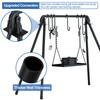 RELIANCER Grill Swing,Campfire Grill Cooking Stand w/8 Hooks & Storage