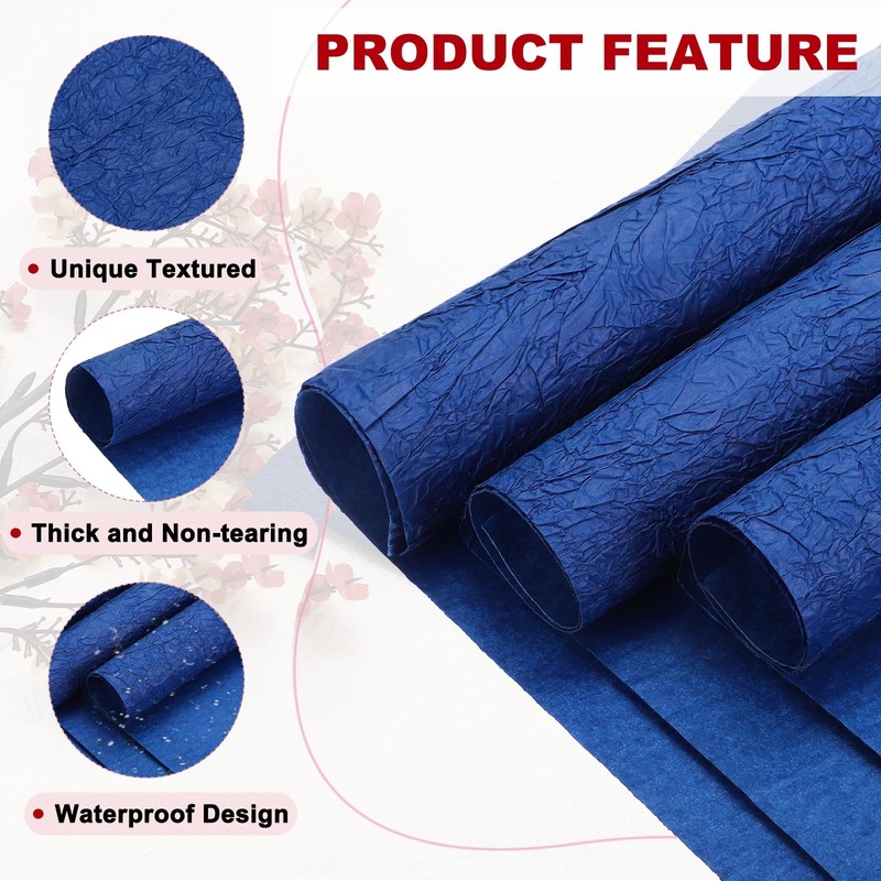 sourcing map Flower Wrapping Paper, 10 Roll Waterproof Bouquet Crepe