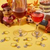 BENECREAT 15Pcs Thanksgiving Wine Glass Charms, Fall Wine Glass Identifiers