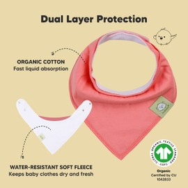 8-Pack Organic Baby Bandana Drool Bibs for Girls - Super Absorbent Baby Bibs for Baby Girls, Baby Boys, Soft Cotton Bandana Bibs, Baby Drool Bib, Teething Bibs for Infant, Toddler, Bib Girl (Spring)