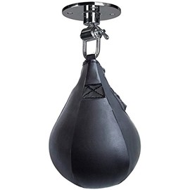 (Black) - Gymforward Professional Set of Boxing Pear Speed Ball and Hanger Boxing Punching Speed bag Base Training Equipment Tools