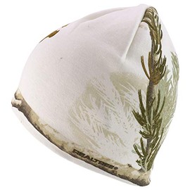 Trendy Apparel Shop Hunting Camo Knit Short Beanie with Acrylic Lining - White