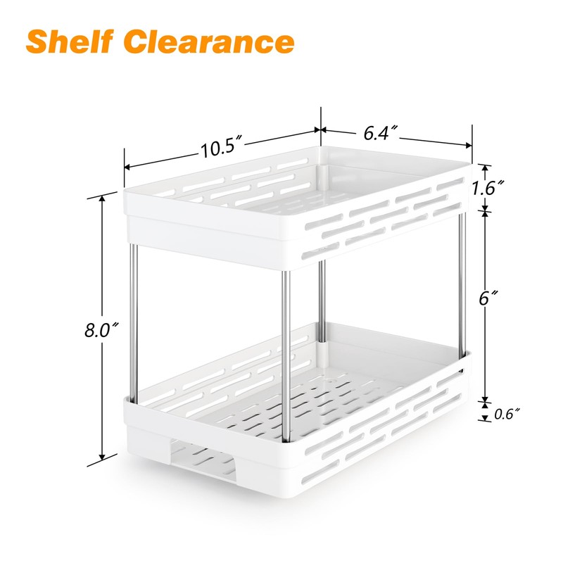 Pull Out Spice Rack Organizer for Cabinet, 3 Packs Slide