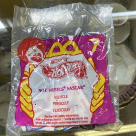 McDonald's  NASCAR Mcdonalds Happy Meal Toy Sealed  Blue Car 1998 Hot Wheels Bag #7