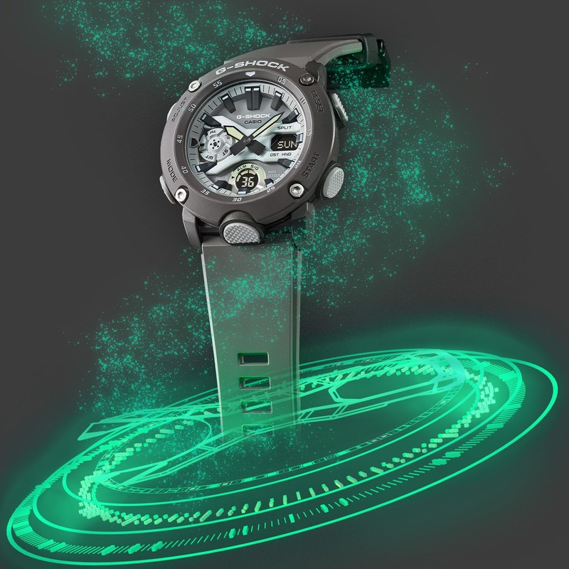 Casio GA-2000 Series G-Shock Carbon Core Guard Structure Wristwatch, HIDDEN