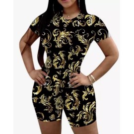 Toponsky NEW Ladies 2 Piece Short Sleeve Tee Pull On Shorts Set Sz-S