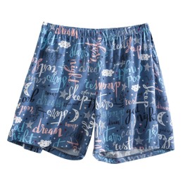 PNAEONG 3 Pack: Womens Pajamas Shorts Set Soft Elastic Waist Lounge Shorts Printed PJ Bottoms，Good Night+Coffee+Pink-S