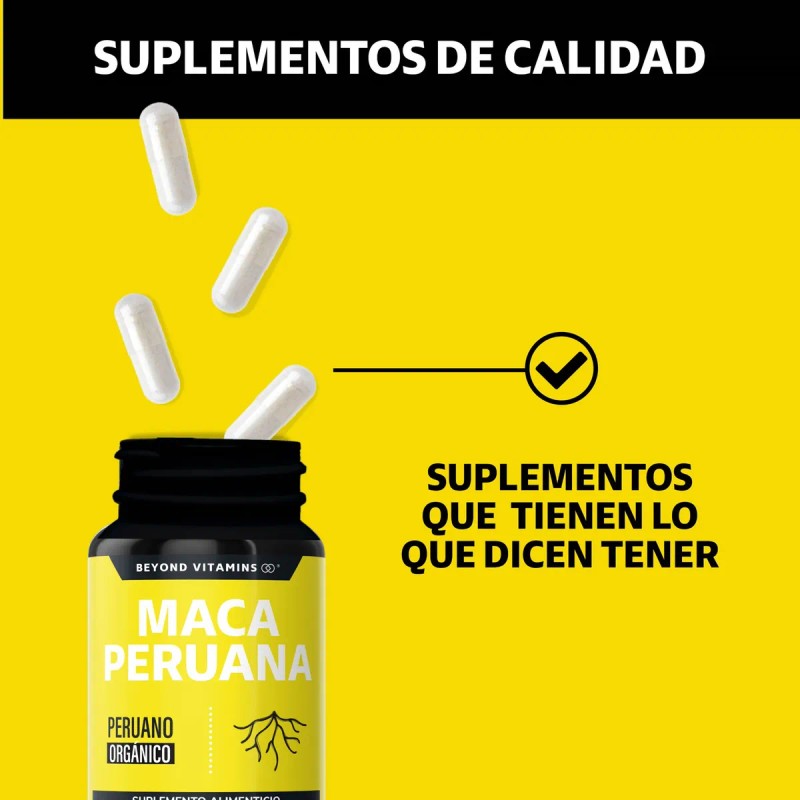 Maca Peruana Amarilla | 1000mg De Maca Peruana Orgánica Por