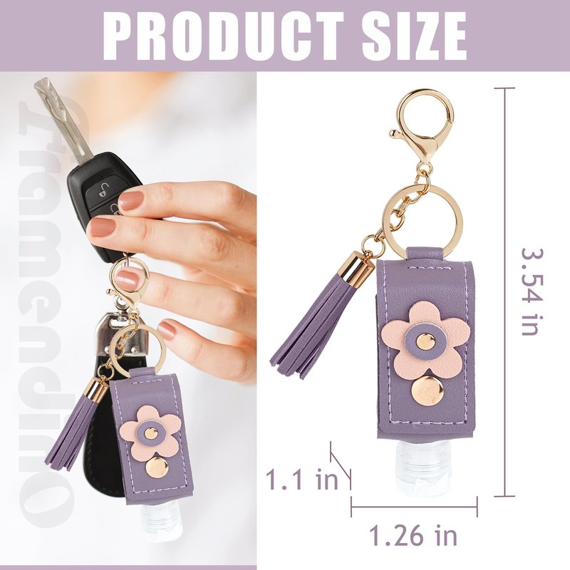 Framendino, 4 Pack Empty Bottles Keychain 30ml Small Squeeze Dispenser