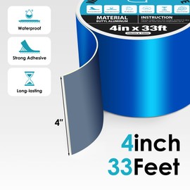 360Tronics RV Roof Tape Blue 4" x 33ft, Upgraded Butyl Sealant Tape Heavy Duty Joist Tape for Decking, Waterproof Tape for Metal Roof Patch, Pool Cover & Window Leak Sealing, Boat Repair