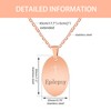 JunyiDIY Rose Gold Plated Epilepsy Medical Alert Necklace - Emergency