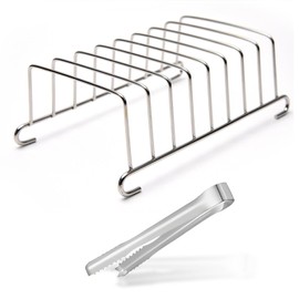 1 Toast Rack, 1 Bread Clip with Magnet, Toast Stand for Hot Air Fryer, Toast Bread Stand, Stainless Steel Toast Stand