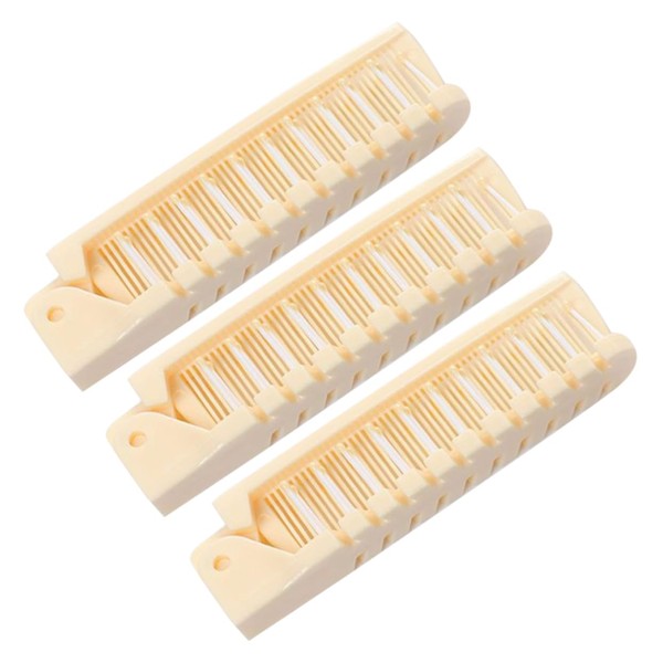 IWOWHERO 3pcs Portable Folding Hair Brushes Double Headed Pocket Combs