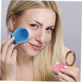 Minkissy 2sets Blusher Brush Foundation Brush Set Synthetic Fiber Short Handle Ideal for Professional or Home Use 2pcs*2