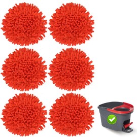 Chenille Duster Replacement Heads for O-Cedar 2025 Unique Design Heads Turn Mop into Long-Handle Duster Dry Cleaning Trap Bucket & Handle Not included:_6 pack - only for O-cedar one tank system