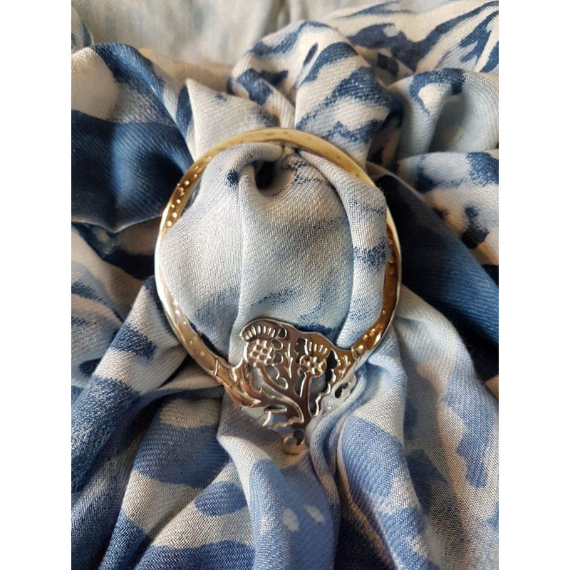 Pair of Thistles Large Pewter Scarf Ring
