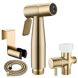 Gold Handheld Bidet Sprayer for Toilet, BRITULIF Jet Sprayer for Toilet Muslim Shower, Adjustable Bidets Attachment forToilet Feminine Wash