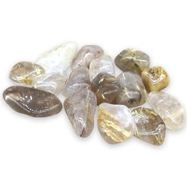 TENET - Set of 3 Natural Tumbled Stone Polished for Healing Stone Therapy, Reiki and Meditation - 18-25 mm (rul quartz)