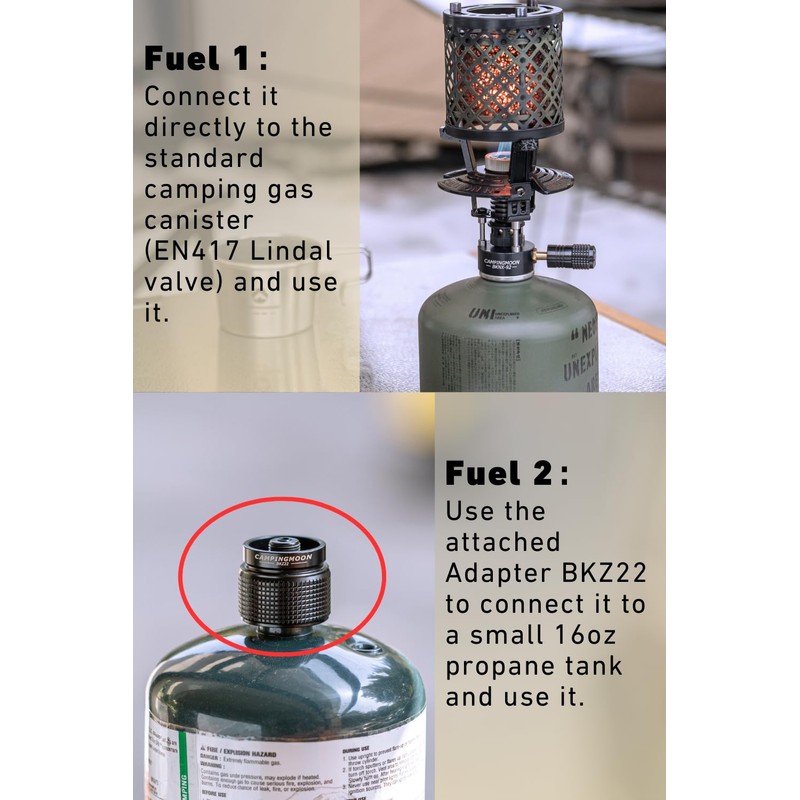 CAMPINGMOON Gas Heater Propane Isobutane for Camping Outdoor T-HEATER GASWARE