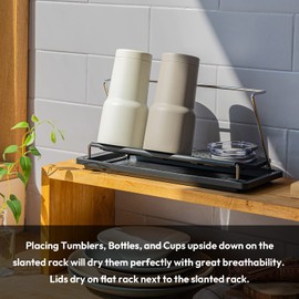 carrotez Bottle Drying Rack, Cup Drying Rack,Tumbler Drying Rack with Drain Tray - Bottle with Narrow and Wide Openings with Various Capacity, Different Bottle Type, Mug Type and Cup Type - Black