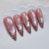 Rose shell jungle wedding handmade nail tips - long ballerina