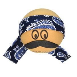 Coolballs Cool Dude Ese with Bandana Car Antenna Topper/Mirror Hanger/Dashboard Buddy (Blue Bandana)