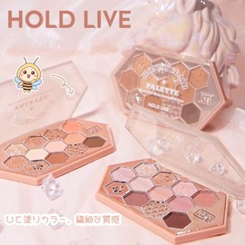 SNS Eyeshadow Cute Honeycomb 12 Colors Makeup Palette, Eye Shadow Palette, Honey Sugar Brown Powder, Eyeshadow, Ins, Eyeshadow Brush, Dual-Use, Waterproof, Sweatproof, Highly Colorful, Lasting Eye