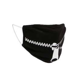 Bodico Cute Zipper Washable Cotton Reusable Kids Face Mask, Black 1 count